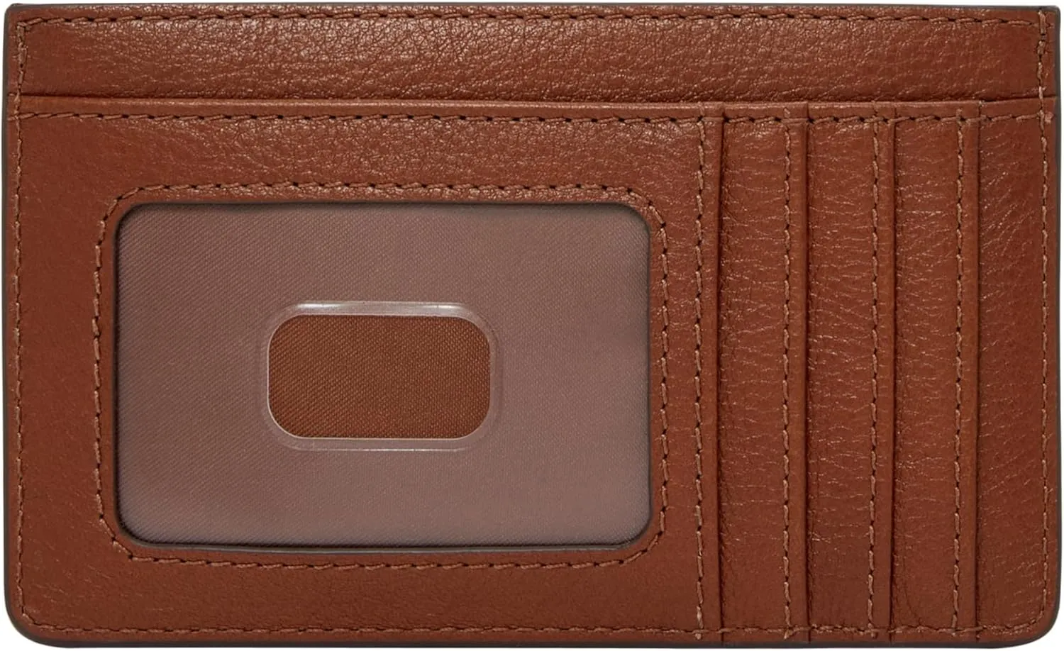 Fossil Women's Logan Leather Wallet Slim Minimalist Zip Card Case with Keychain, Brown (Model: SL7925200)