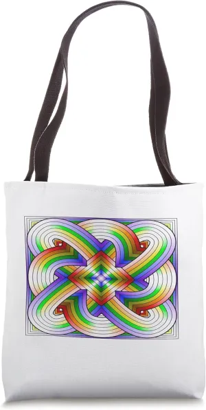 Fractal Fractured Cataclysmic Color Highway Intertwine Deco Tote Bag