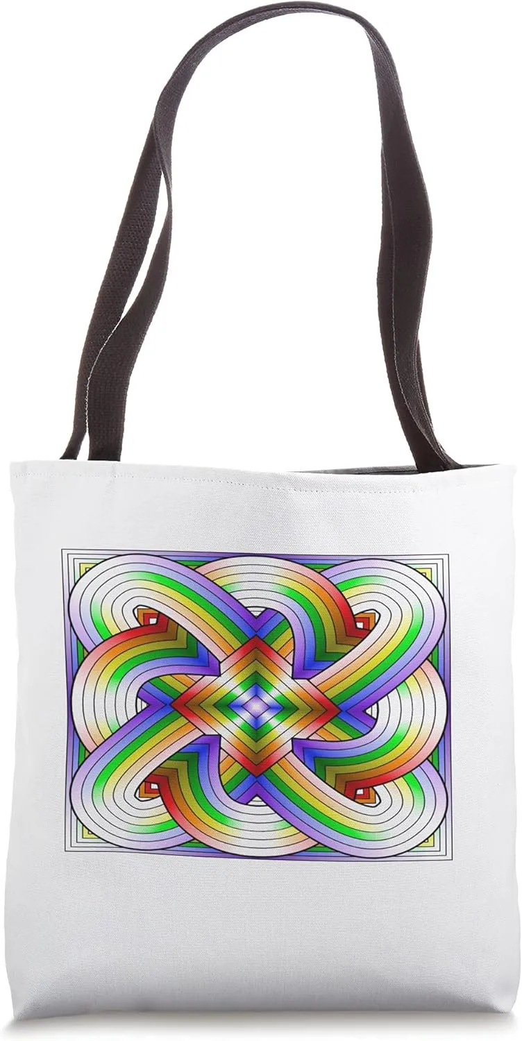 Fractal Fractured Cataclysmic Color Highway Intertwine Deco Tote Bag