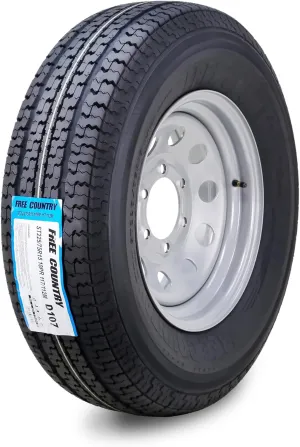 Free Country Trailer Tire Wheel Assembly ST225/75R15 10-Ply E 117M 6 Lug on 5.5" PCD Silver Mod Rim