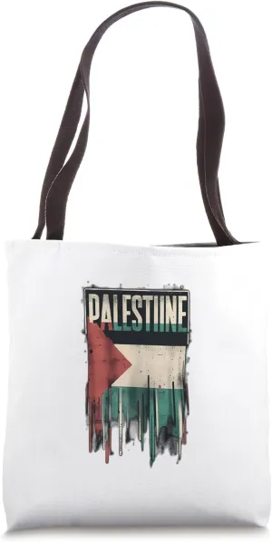 Free Palestine with Arabic typography, Israel Peace hope Tote Bag