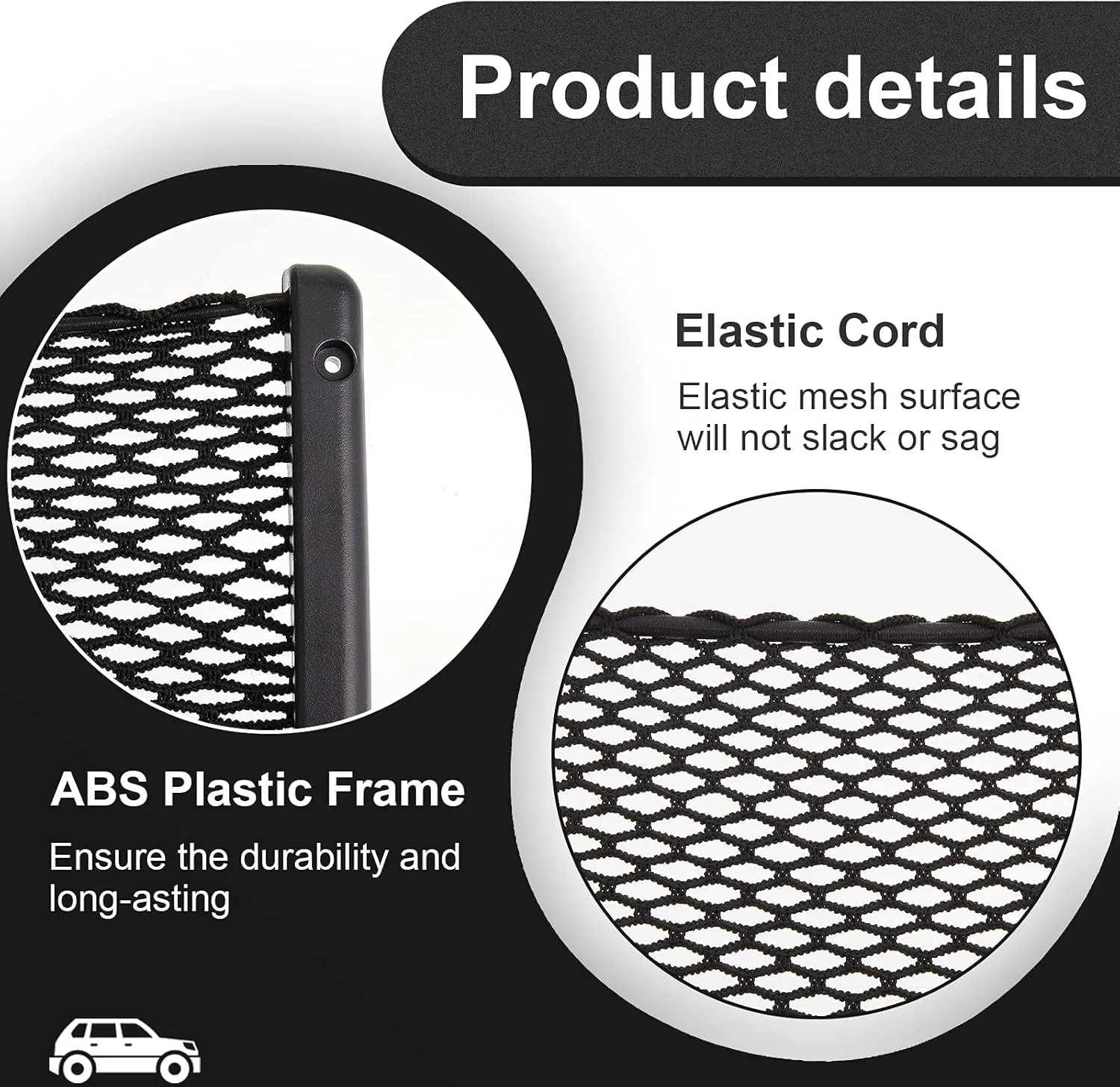 Frienda 4 Pcs ABS Plastic Frame Car Storage Net Bag Phone Car Mesh Net Holder RV Storage Boat Cargo Pocket Organizer Framed Mesh Pocket with Screws for Auto RV (9 x 4 Inch)