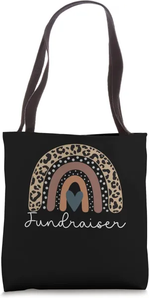 Fundraiser Cute Leopard Boho Rainbow for Fundraiser Squad Tote Bag