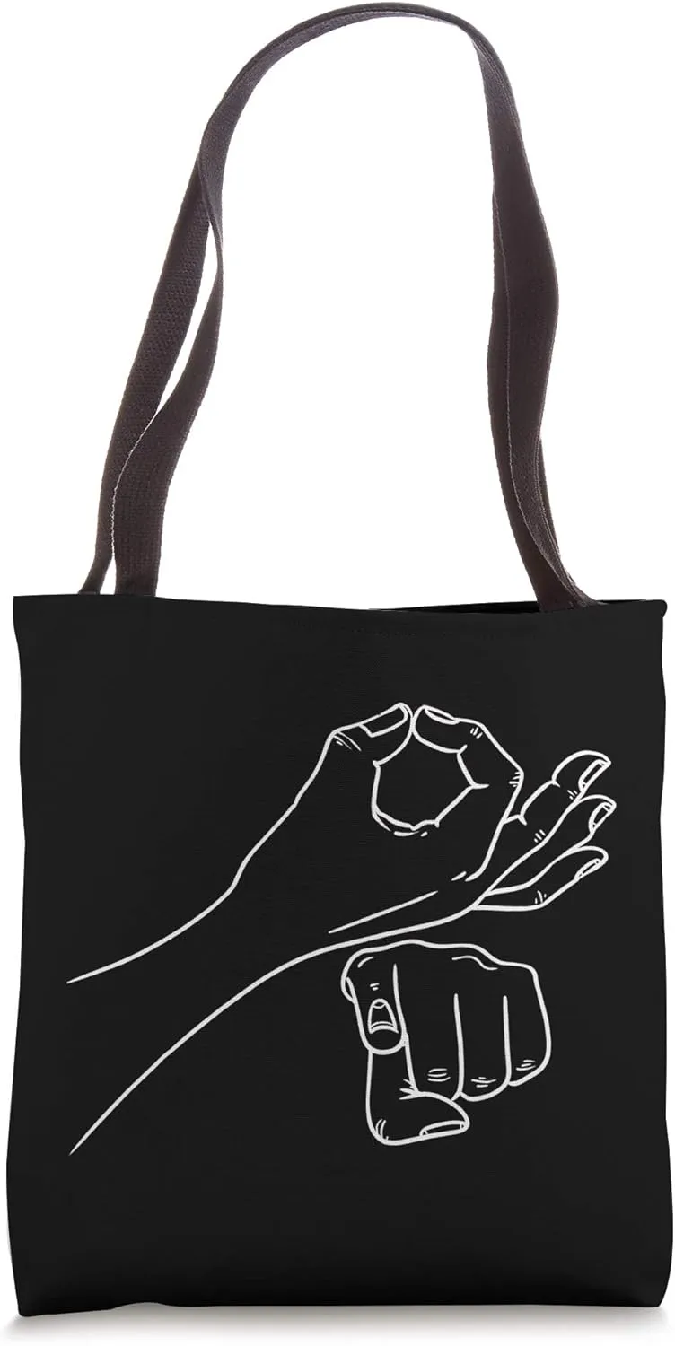 Funny ASL, Sign Language, (Explicit) Novelty Tee Tote Bag