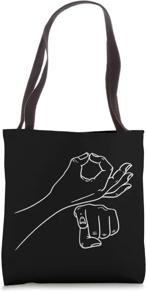 Funny ASL, Sign Language, (Explicit) Novelty Tee Tote Bag