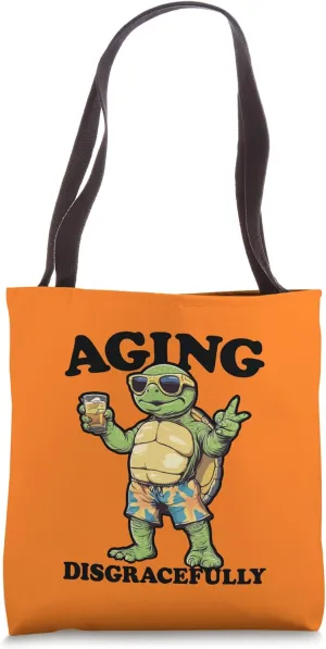 Funny "Aging Disgracefully" Older Folks Boomers Grandparents Tote Bag