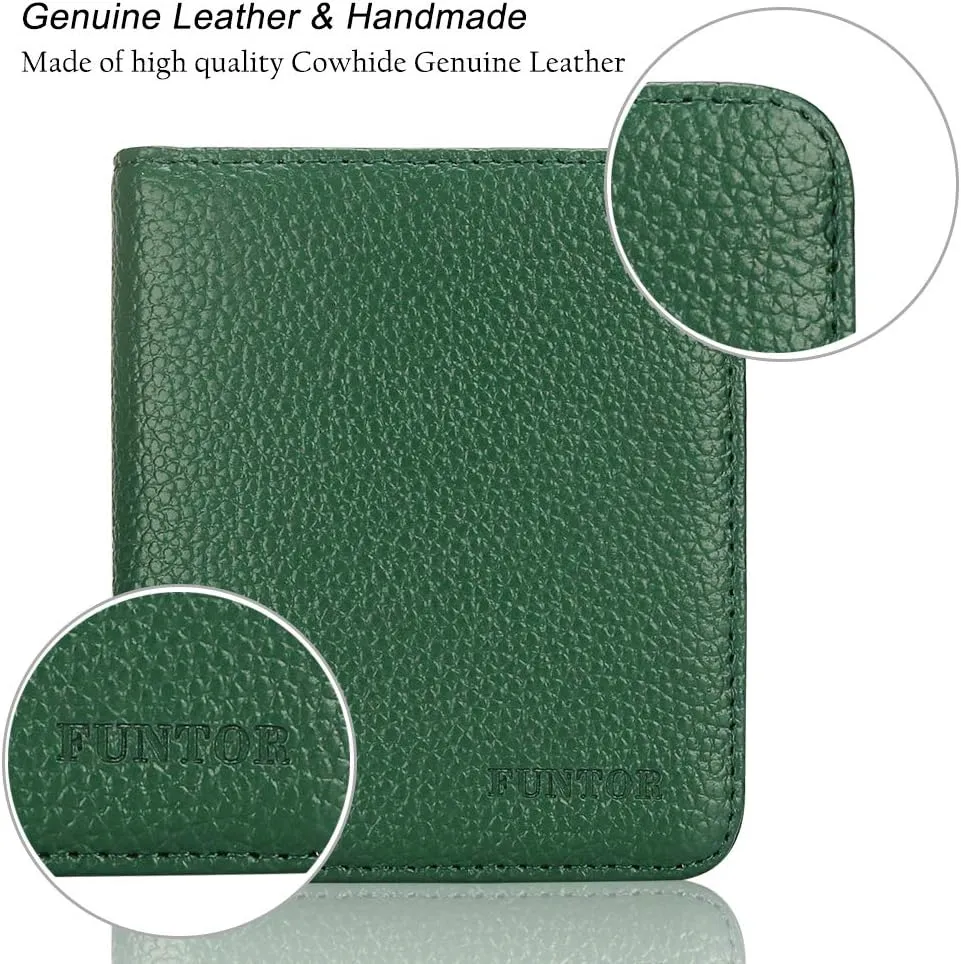 FUNTOR Small Wallets for Women, Ladies Small Compact Bifold Pocket RFID Blocking Genuine Leather Wallet for Women