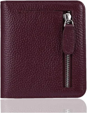 FUNTOR Small Wallets for Women, Ladies Small Compact Bifold Pocket RFID Blocking Genuine Leather Wallet for Women