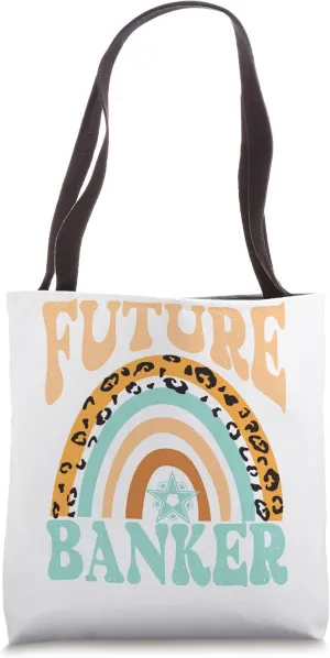 Future Banker Star Leopard Rainbow Bankers Training Tote Bag