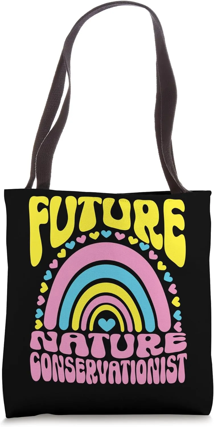 Future Nature Conservationist BrightRetro Rainbow Occupation Tote Bag