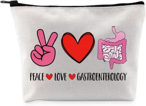 G2TUP Gastroenterologist Gift Peace Love Gastroenterology Makeup Bag Gastroenterologists Cosmetic Bag Digestive Diseases Gift (Gastroenterology MV)