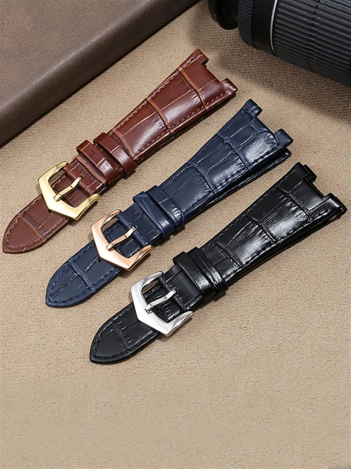 Genuine Leather Watch Band For Patek Philippe 5711 5712G Nautilus Watchs Men And Women Special Notch 25mm*12mm Watch Strap