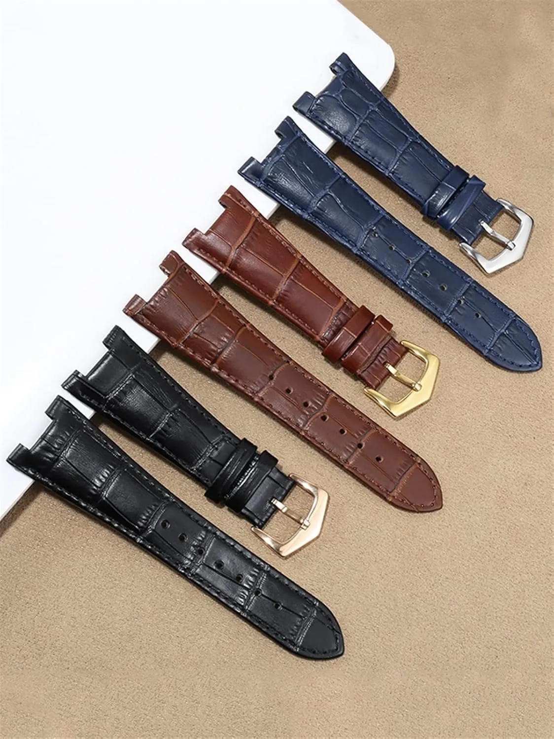 Genuine Leather Watch Band For Patek Philippe 5711 5712G Nautilus Watchs Men And Women Special Notch 25mm*12mm Watch Strap