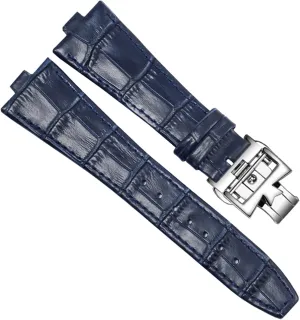 Genuine Leather Watchband for Vacheron Constantin Overseas Series 4500V 5500V P47040 Stainless Steel Buckle 25 * 8 mm Men Watch Strap