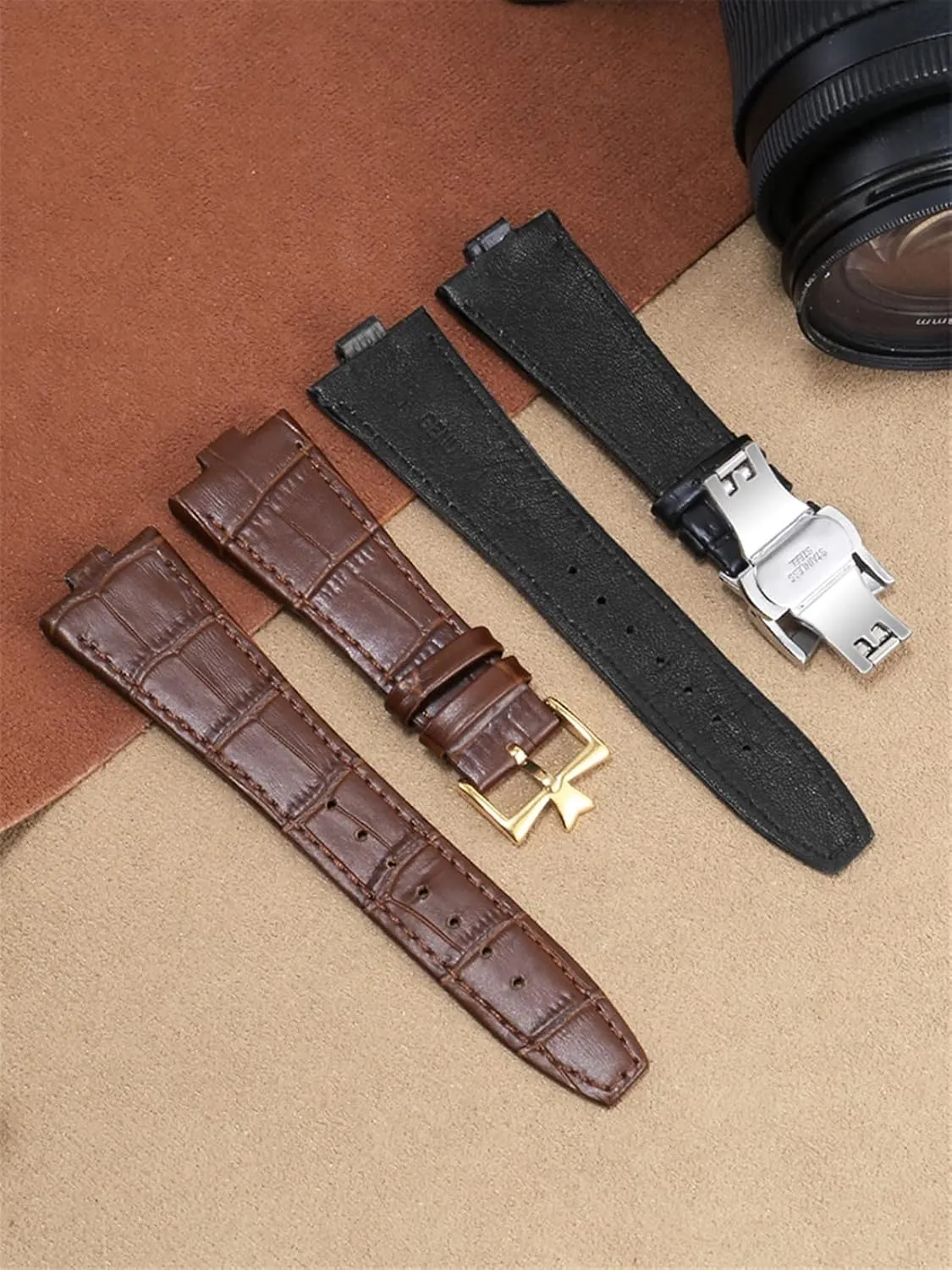 Genuine Leather Watchband For Vacheron Constantin OVERSEAS Series 4500V 5500V P47040 Stainless Steel Buckle Men Watch Strap 25 * 8mm