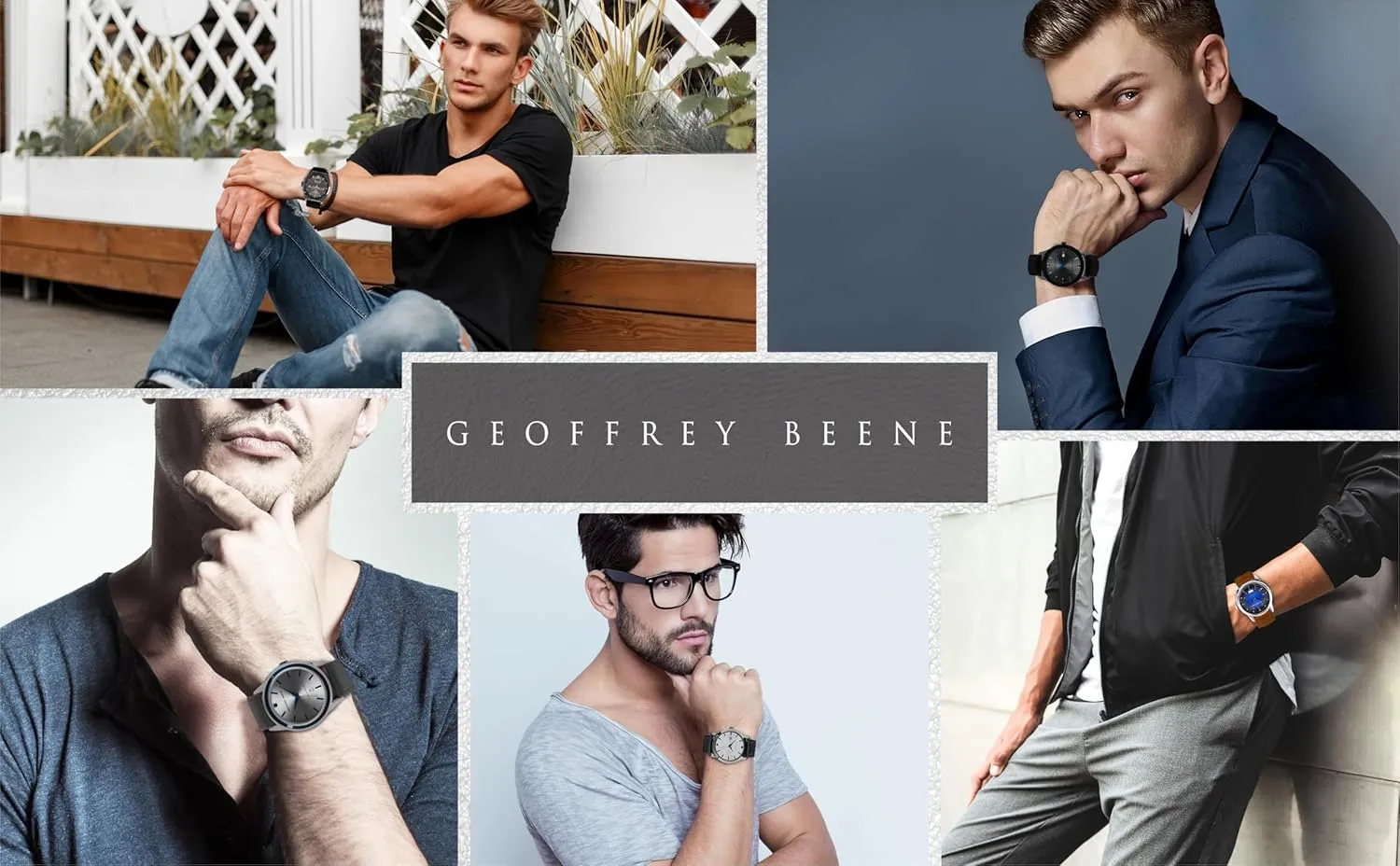 Geoffrey Beene Mens Watch - Elegant Leather Strap Quartz Movement Analog Watch for Men, Gift for Men, Formal or Business Casual Minimalist Chronograph Wrist Watches 42mm