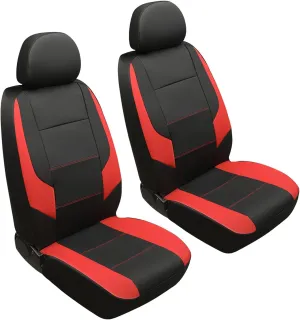 GIANT PANDA Front Car Seat Cover for Lexus, Leather Bucket Seat Covers Custom Fit Lexus RX NX ES UX GX TX is LX LS LC (Red Black)
