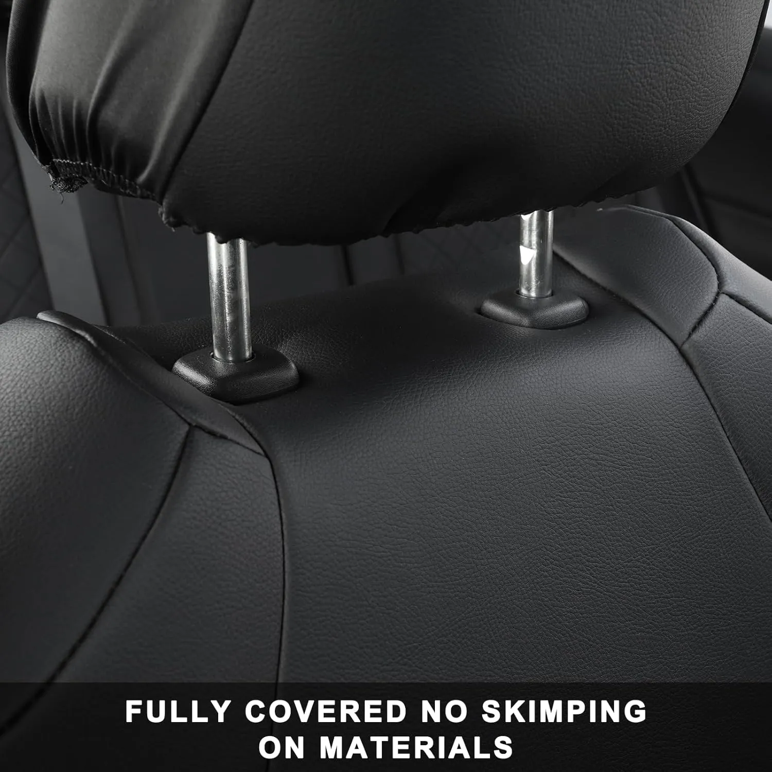GIANT PANDA Full Set Car Seat Covers Custom Fit for Toyota Rav4 2013 2014 2015 2016 2017 2018 LE (Not for Hybrid Version),Luxury Leather Bucket Seat Covers, Polyester Fiber(Black)