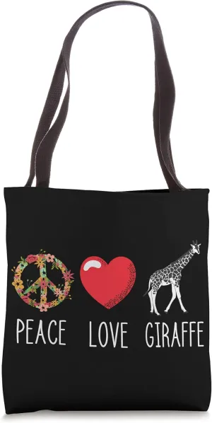 Giraffe Peace Lover Camelopard Terrestrial Animal Ruminant Tote Bag