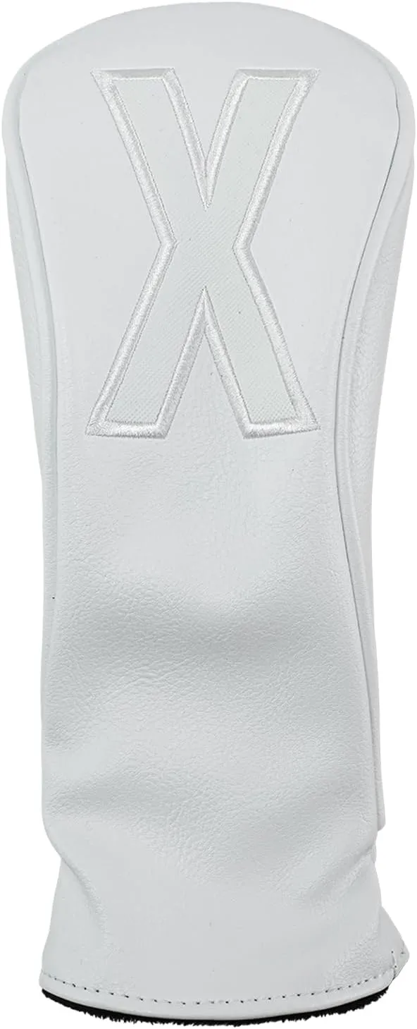 Golf Club Covers – Premium Leather Driver Headcover, Fairway Wood, 3 Wood, Hybrid, Fits Mallet Blade Putter Head Covers Alignment Stick Cover