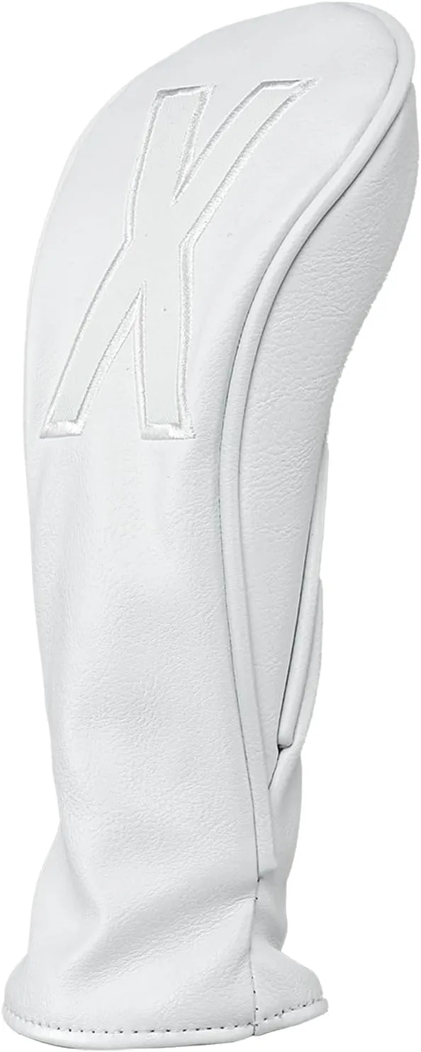 Golf Club Covers – Premium Leather Driver Headcover, Fairway Wood, 3 Wood, Hybrid, Fits Mallet Blade Putter Head Covers Alignment Stick Cover