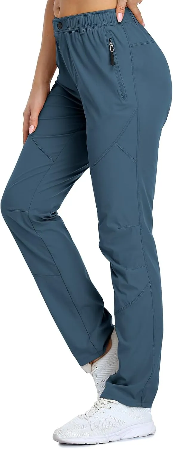 Golf Pants Women 27''/29''/31'' Lightweight Travel Pants for Ladies Quick Dry Nylon Outdoor Hiking Slacks