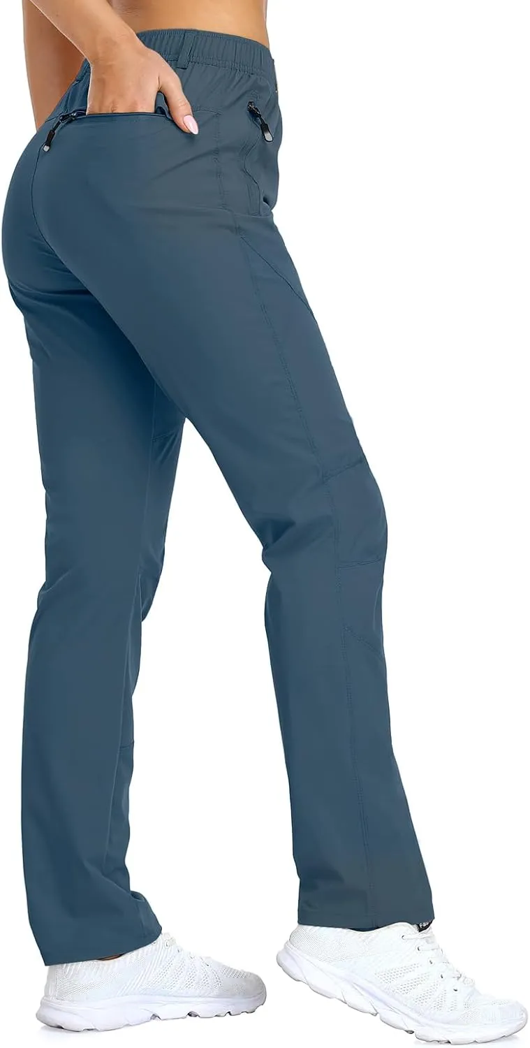 Golf Pants Women 27''/29''/31'' Lightweight Travel Pants for Ladies Quick Dry Nylon Outdoor Hiking Slacks