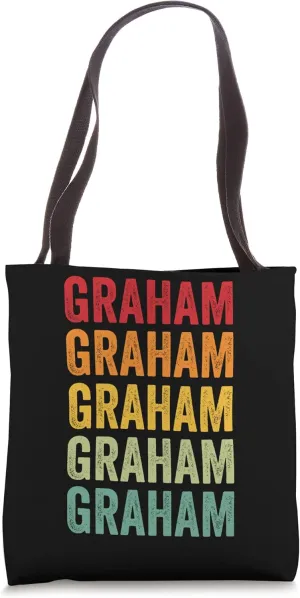 Graham Rainbow Repetition of Graham Name Text Tote Bag