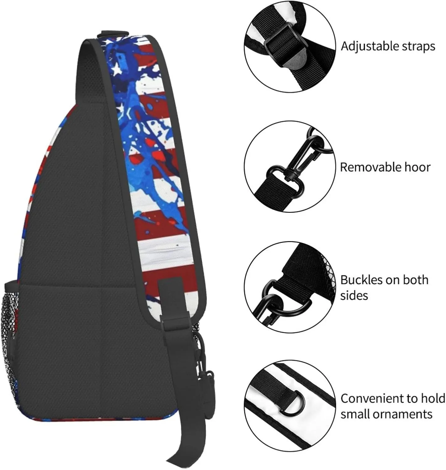 Green Emerald Marble Falling Cherry Petals Crossbody Bags Cross Chest Bag Adjustable Sling Backpack for Women Men