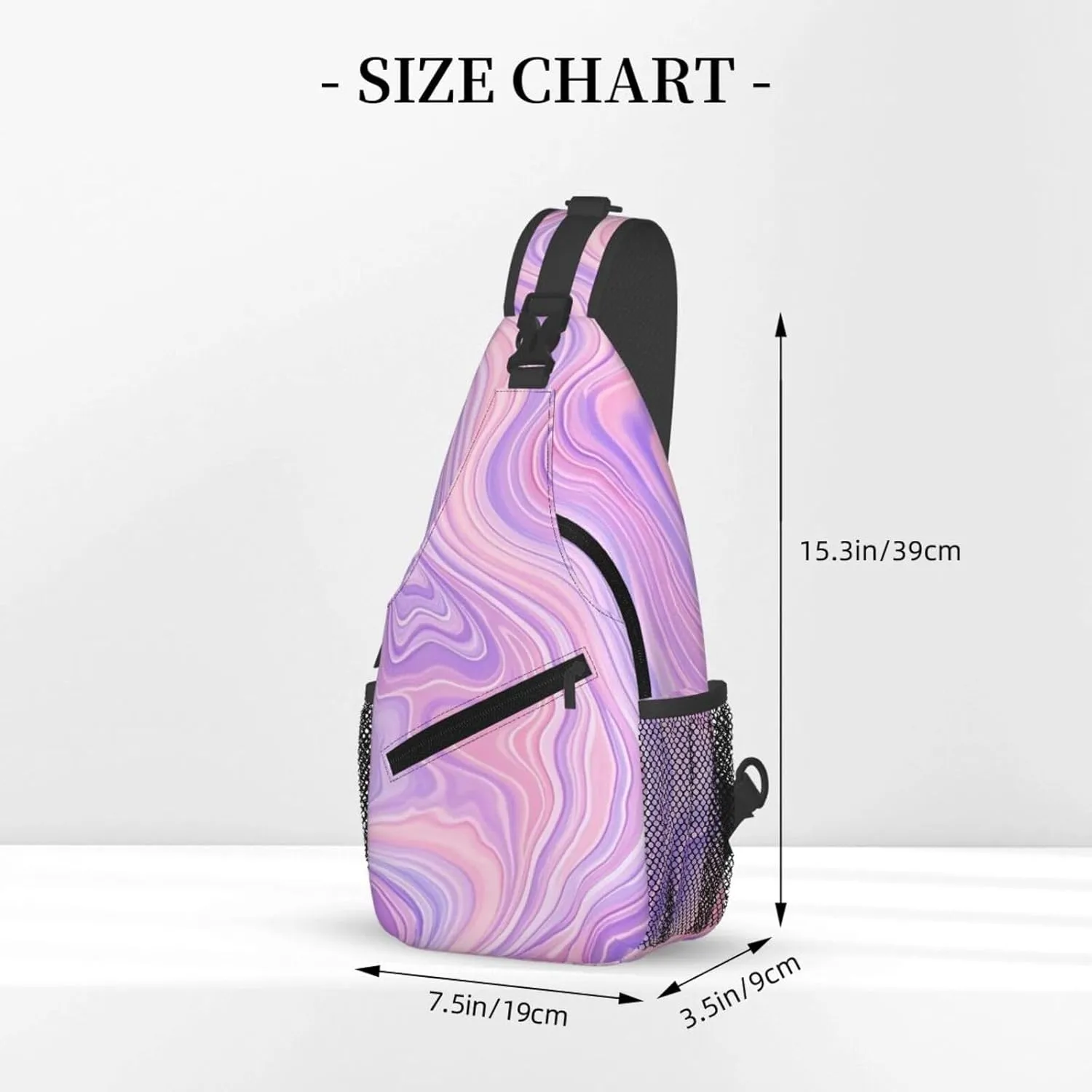 Green Emerald Marble Falling Cherry Petals Crossbody Bags Cross Chest Bag Adjustable Sling Backpack for Women Men