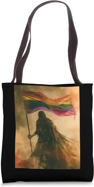 Grim Reaper with Rainbow Flag Tote Bag