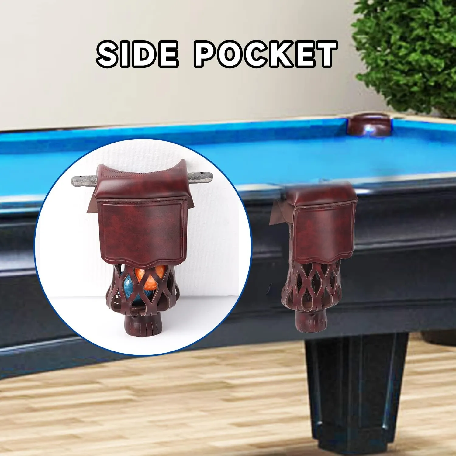 GSE Games & Sports Expert Set of 6 Heavy Duty PU Leather Billiard Pool Table Pockets, Billiard Pool Table Accessories (Several Colors & Styles Available)