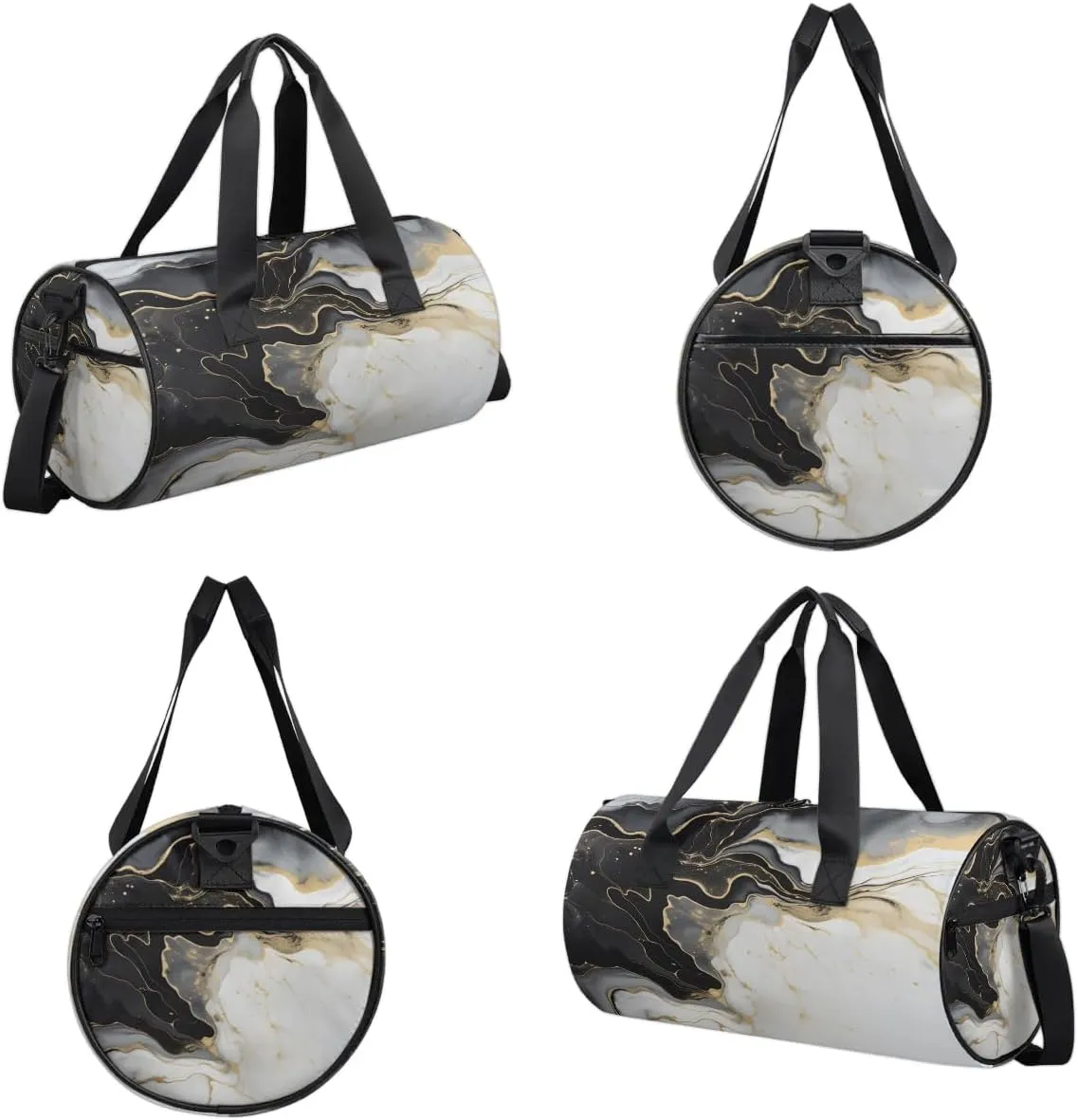 Gym Bags for Men Women Classic Marble Pattern Sports Duffel Bags Carry On Travel Duffle Bag with Detachable Adjustable Shoulder Strap Overnight Weekender Bag