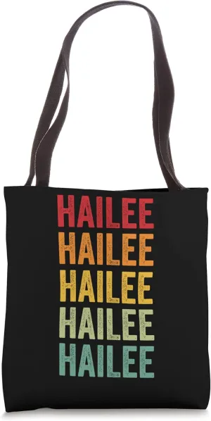 Hailee Rainbow Repetition of Hailee Name Text Tote Bag