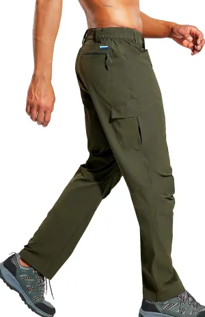 Haimont Men's Lightweight Hiking Pants with 6 Pockets Nylon Quick Dry Outdoor Travel Cargo Pant for Men, Water Resistant