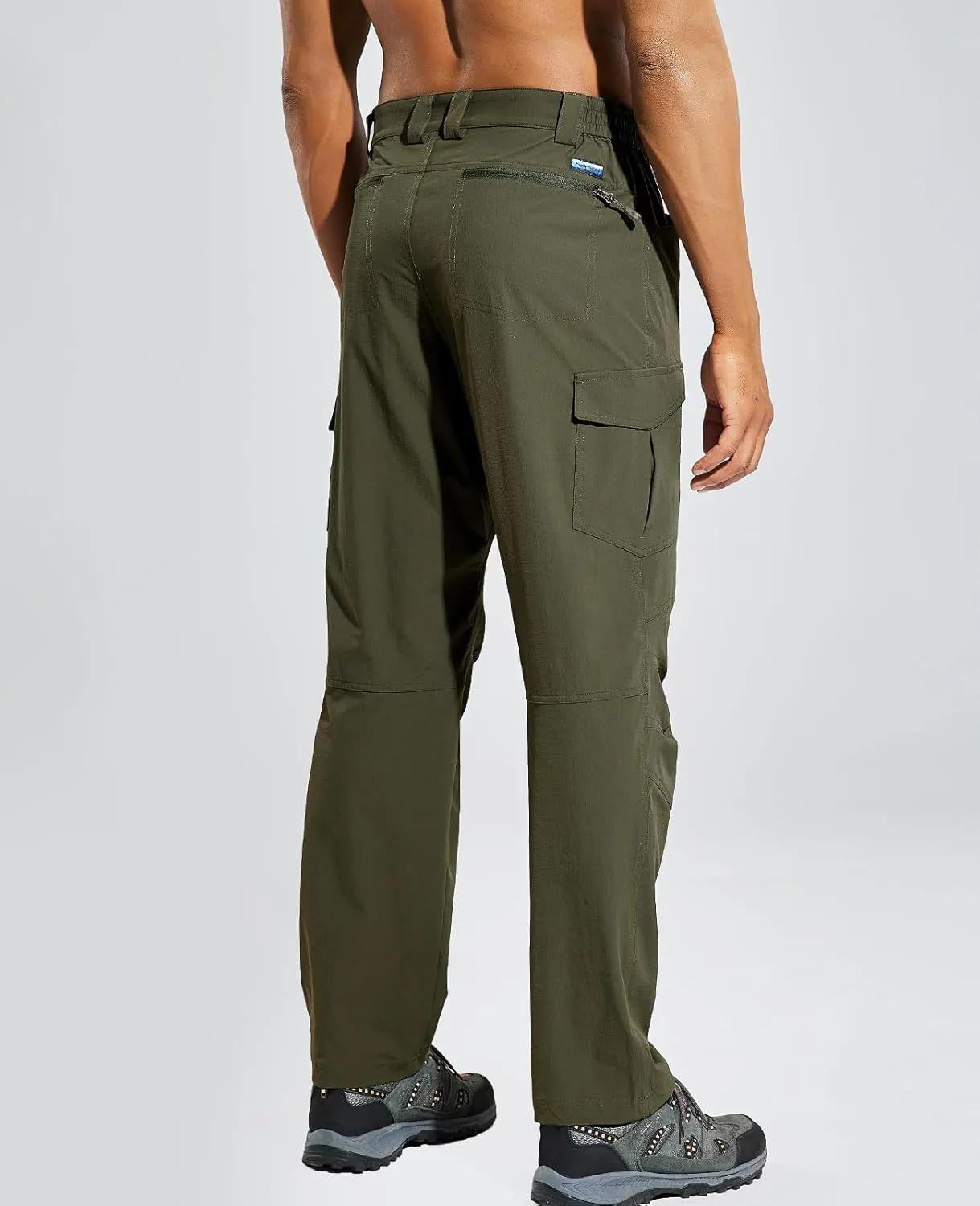 Haimont Men's Lightweight Hiking Pants with 6 Pockets Nylon Quick Dry Outdoor Travel Cargo Pant for Men, Water Resistant