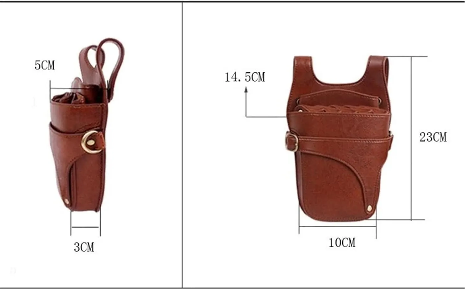 Hairdresser Scissor Bag Hair Scissor Holster Pouch with Waist Shoulder Belt for Shears, Combs, Clips(Black), 23x10cm