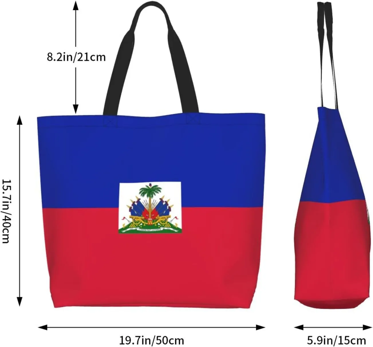Haiti Flag Haitian Women Shoulder Bag Shopping Tote Bags Reusable Handbag For Beach Outdoor