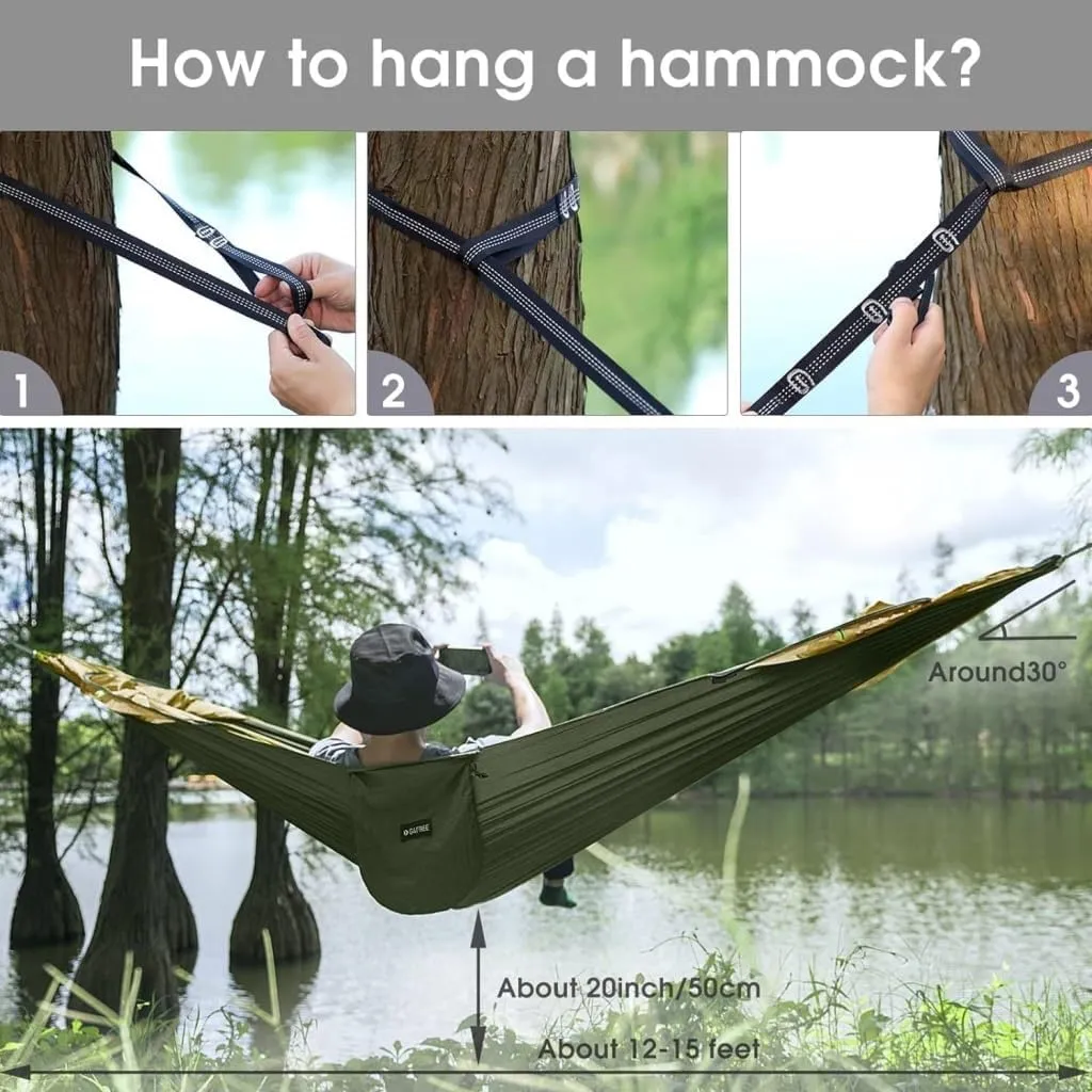Hammock Automatic Quick-Opening Portable Mosquito Net Nylon Hammock Nylon Cloth Strut Outdoor Anti-Mosquito Hammock Hammocks for Outside(Green)