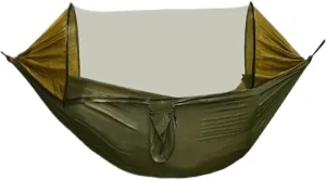 Hammock Automatic Quick-Opening Portable Mosquito Net Nylon Hammock Nylon Cloth Strut Outdoor Anti-Mosquito Hammock Hammocks for Outside(Green)