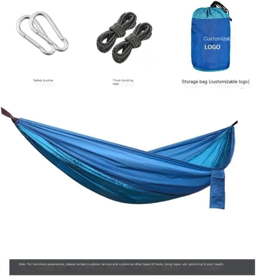 Hamock Outdoor Camping Parachute Nylon Cloth Single Double Outdoor Camping Cycling Indoor Leisure Outdoor Hammock Hanmock(A,B)