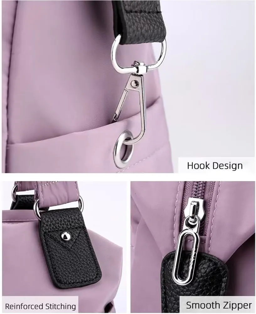 Handbag for Women Waterproof Nylon Satchel Handbag Large Capacity Travel Tote Bag Multi-pocket Shoulder Bag Mommy Bag