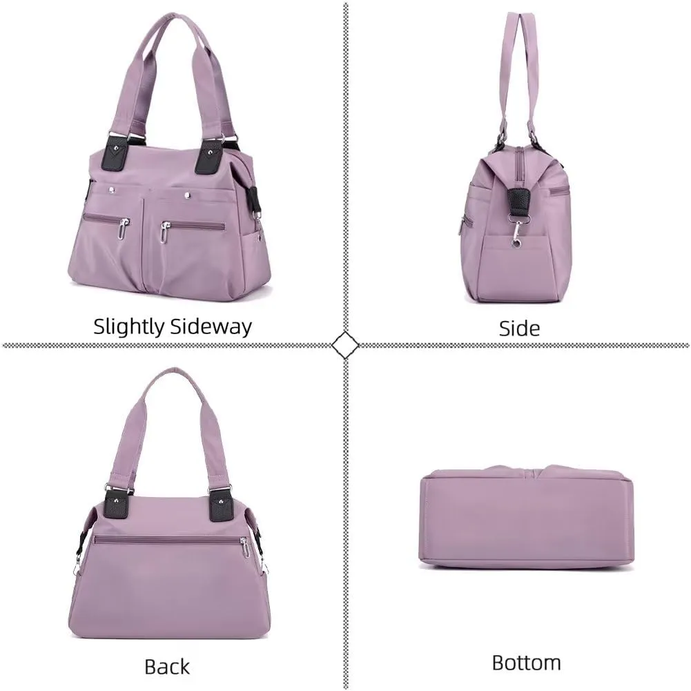 Handbag for Women Waterproof Nylon Satchel Handbag Large Capacity Travel Tote Bag Multi-pocket Shoulder Bag Mommy Bag