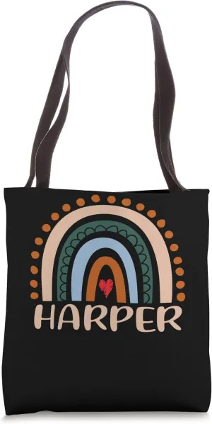 Harper Name Personalized Funny Women Rainbow Harper Tote Bag