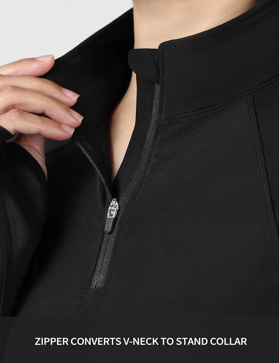 Harrison Howard Equestrian Tops Female Long Sleeve Half Mesh Arm Design Quick-Dry Summer Top with Stylish Neckline