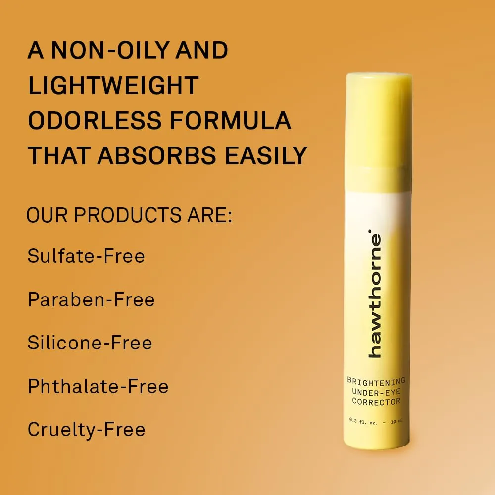 Hawthorne Men’s Brightening Eye Cream for Dark Circles. Under Eye Treatment for Men. Reduce Puffiness, Eye Bags, and Wrinkles with Natural Caffeine, Cucumber, Peptides, and Vitamin C. 0.3 Ounce