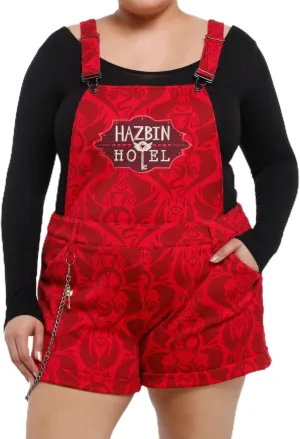 Hazbin Hotel Wallpaper Scuba Shortalls Plus Size MULTI