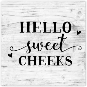 Hello Swee Cheek Positive Canvas Wall Art Decor Country Wall Décor Housewarming Gift for Entryway Dinning Room 12x12 Inch