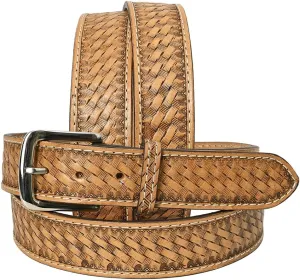 HILASON Western Genuine Leather Belt for Men Women Cowboy Cowgirl Handmade Unisex Full Grain Heavy Duty Tooled Belt for Jeans