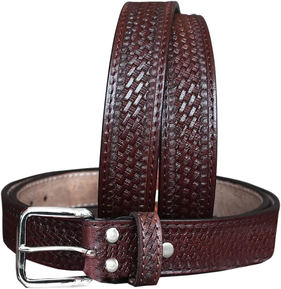 HILASON Western Genuine Leather Belt for Men Women Cowboy Cowgirl Handmade Unisex Full Grain Heavy Duty Tooled Belt for Jeans